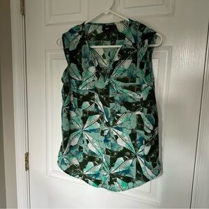 Mossimo Supply Co Green and Black Sleeveless Blouse